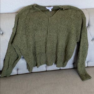 Green Crop knit sweater